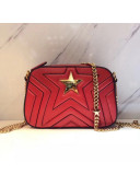 Stella McCartney Quilted Alter-Nappa Stella Star Shoulder Bag Red 2018