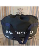 Balenciaga Nylon Round Wheel Bag With Drawstring Closure Black 2017