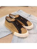 Prada Canvas Logo Side Low-top Sneakers Light Brown 2019