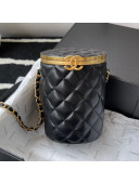 Chanel Lambskin Mini Bucket Bag Black 2021 083005