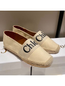 Chloe Canvas Logo Strap Espadrilles White 2021