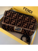 Fendi Baguette Sheepskin Large Bag Brown/Black 2019