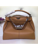 Fendi Calfskin Peekaboo X-lite Medium Bag Tan 2018