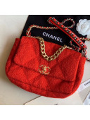 Chanel 19 Tweed Large Flap Bag AS1161 Red 2019