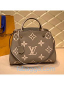 Louis Vuitton Montaigne MM Top Handle Bag in Monogram Leather M45488 Gray 2020