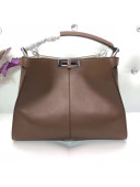 Fendi Calfskin Peekaboo X-lite Medium Bag Brown 2018