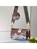 Louis Vuitton Multi-Pochette Accessoires Triple Monogram Canvas Print Shoulder Bag M44813 Blue 2019