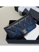 Chanel Quilted Lambskin Zipped Classic Card Holder AP0767 Black/Gold 2019