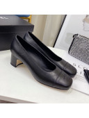 Chanel Lambskin Square Heel Pumps 5cm Black 2020