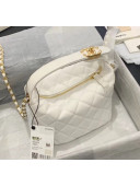 Chanel Quilted Leather Small Hobo Bag With Gold-Tone Metal AS1745 White 2020