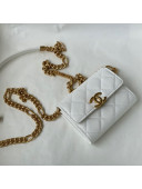 Chanel Grained Calfskin Clutch with Chain AP2335 White 2021