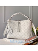 Louis Vuitton Mahina Beaubourg Hobo MM Bag in Monogram Perforated Calfskin M56201 White 2020