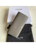 Celine Large Flap Wallet in Palm-Grained Calfskin Grey 2022 4148