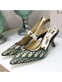 Dior J'adior Slingback Pump 6.5cm in Diorquake Oblique Canvas Green 2019