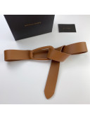 Bottega Veneta Calfskin Belt 4cm All Camel Brown 2021