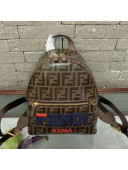 Fendi Small FF Backpack with FENDI Charm Brown/Blue 2020