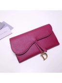 Dior Calfskin Saddle Clutch with Chain Fuchsia 2019