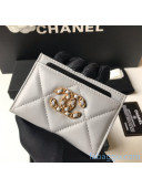 Chanel Quilted Lambskin Card Holder AP1167 Grey 2021