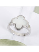 Van Cleef & Arpels Clover Ring White/Silver 2021 12