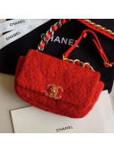 Chanel 19 Tweed Flap Waist Bag/Belt Bag AS1163 Red 2019