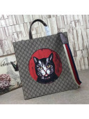 Gucci GG Supreme Cat Print Tote Bag 490950 2018