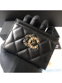 Chanel Quilted Lambskin Card Holder CHCH01 Black 2021