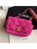 Chanel 19 Tweed Flap Waist Bag/Belt Bag AS1163 Pink 2019