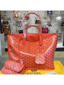 Goyard Reversible Calfskin Medium/Large Shopping Tote Orange