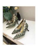 Dior J'adior Oblique Canvas Pump 6.5cm/9.5cm Green 2019