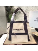 Balenciaga Denim Navy Cabas Small Bag White/Gray 2017