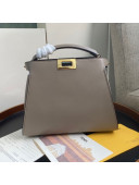 Fendi Peekaboo Iconic Essentially in Light Grey Smooth Leather 2020