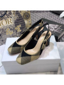 Dior J'Adior x Moi Slingback Pumps in Check Fabric Black/Beige 2021