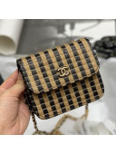 Chanel Raffia Belt Bag AP2005 Black/Beige 2021