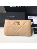 Chanel 19 Lambskin Small Pouch AP1059 Beige 2021