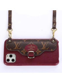 Louis Vuitton Monogram Canvas iPhone Clutch/Crossbody Bag Burgundy 03 2020