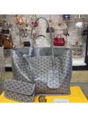 Goyard Reversible Calfskin Medium/Large Shopping Tote Grey