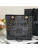 Chanel Deauville Mixed Fibers Small Shopping Bag Black/Gray 2021