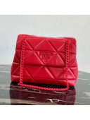 Prada Quilted Lambskin Flap Shoulder Bag 1BD233 Red 2019