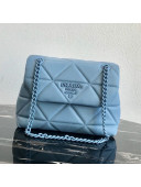 Prada Quilted Lambskin Flap Shoulder Bag 1BD233 Blue 2019