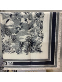 Dior Toile de Jouy Silk Sqaure Scarf 90x90cm Blue 2021