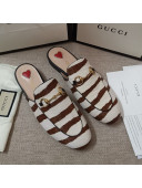 Gucci Striped Horse Fur Slipper White/Brown 2021