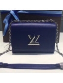 Louis Vuitton Epi Leather Twist MM Bag Blue (Silver Hardware)