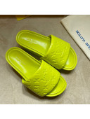 Louis Vuitton Jumbo Monogram Leather Flatform Slide Sandals Yellow 2021