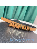 Prada Saffiano Calfskin Belt 15mm with PRADA Buckle Beige/Gold 2020