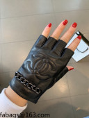 Chanel Lambskin Chain Gloves Black 2021 102914