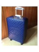 Chanel CC Quilting Trolley Luggage Bag Blue 2018