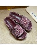 Louis Vuitton Jumbo Since 1854 Flatform Slide Sandals Burgundy 2021