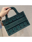 Dior Mini Book Tote Bag in Peacock Green Cannage Embroidered Velvet 2020