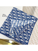 Dior Oblique Silk Square Scarf 90x90cm Blue 2021 08