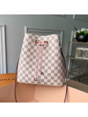 Louis Vuitton Noe Bucket Bag in Damier Azur Canvas N40152 Pink 2019